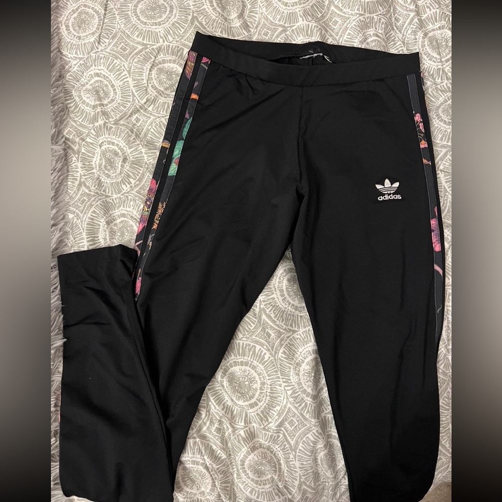 Adidas Originals Floral Stripe Ladies Leggings Size S